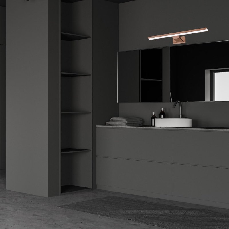 Kinkiet lampa ścienna LED SHINE, w kolorze rose gold, do salonu i sypialni