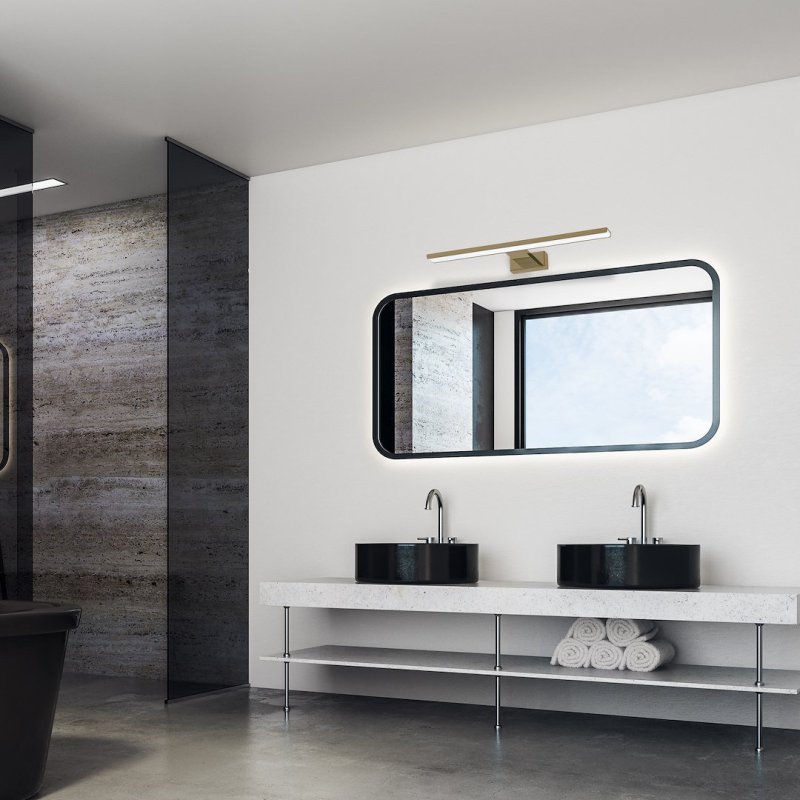 Kinkiet lampa ścienna LED SHINE, mosiądz, do salonu i sypialni, moc 13,8W