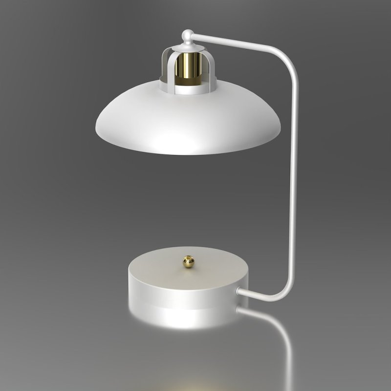 Lampa biurkowa stołowa FELIX, biało-złota, wysokość 45 cm, glamour