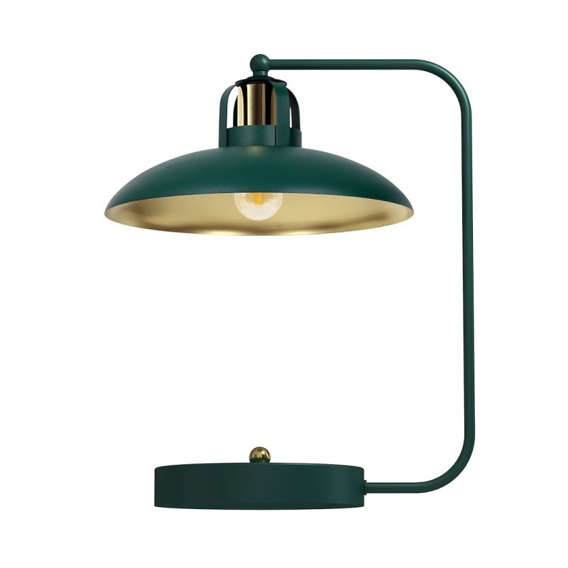 Lampa biurkowa stołowa FELIX, w kolorze zielonym/złotym, wysokość 45 cm