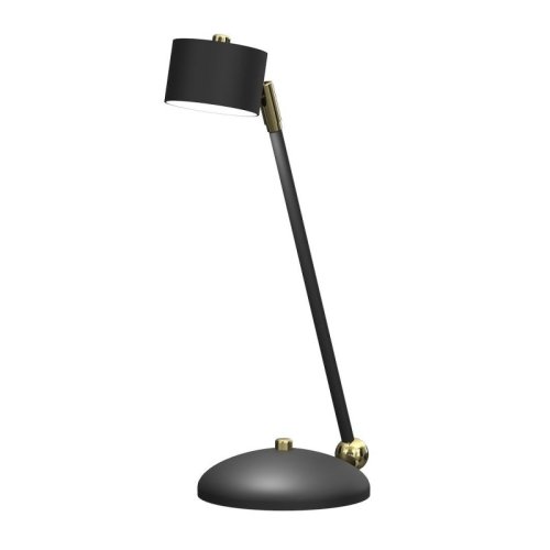 Lampa biurkowa stołowa LED ARENA, w kolorze czarnym, złote dodatki, wysokość 40 cm