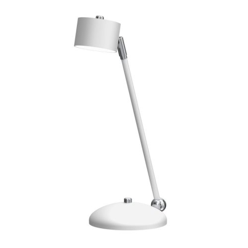 Lampa biurkowa stołowa LED ARENA, w kolorze białym, akcenty chrom, wysokość 40 cm