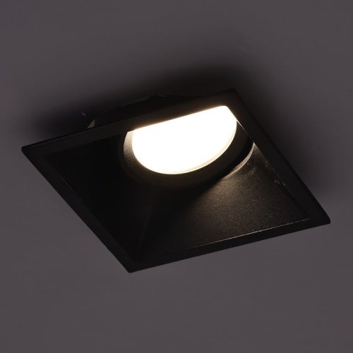 Oczko sufitowe podtynkowe ruchome, GU10, do łazienki, kuchni, kwadratowe, czarne