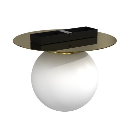 Lampa sufitowa złoty plafon PLATO, białe kule, styl glamour, do łazienki, kuchni, salonu