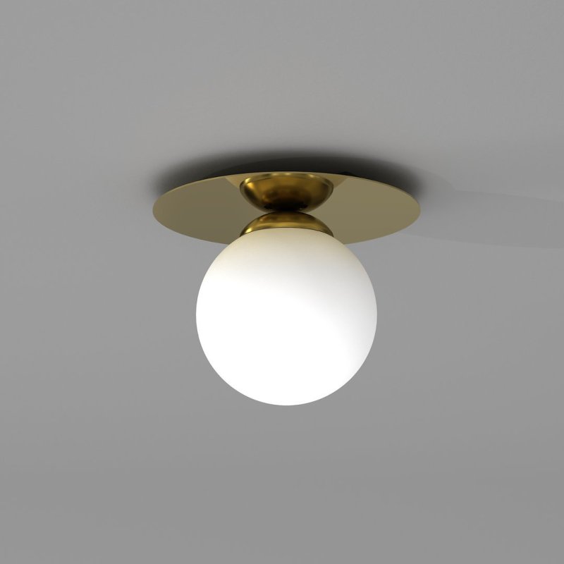 Lampa sufitowa złoty plafon PLATO, białe kule, styl glamour, do łazienki, kuchni, salonu