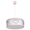 Lampa wisząca sufitowa żyrandol dziecięcy HEART, abażur w kolorze białym/różowym