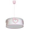 Lampa wisząca sufitowa żyrandol dziecięcy HEART, abażur w kolorze białym/różowym