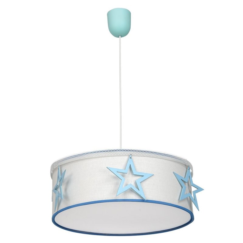 Lampa wisząca sufitowa żyrandol STAR, biały/niebieski, do dziecięcej sypialni
