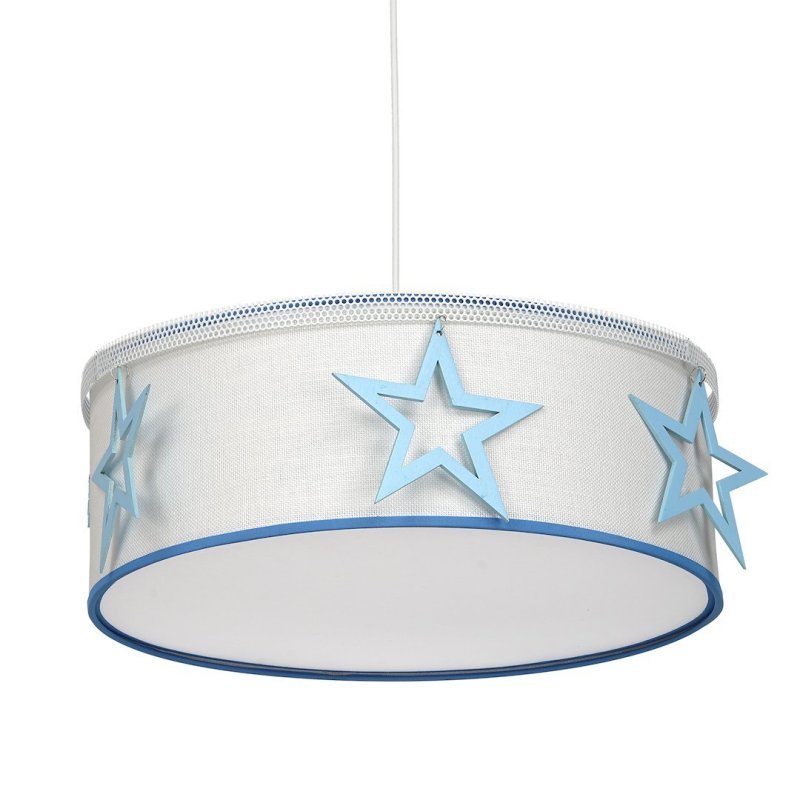 Lampa wisząca sufitowa żyrandol STAR, biały/niebieski, do dziecięcej sypialni