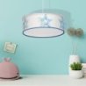 Lampa wisząca sufitowa żyrandol STAR, biały/niebieski, do dziecięcej sypialni
