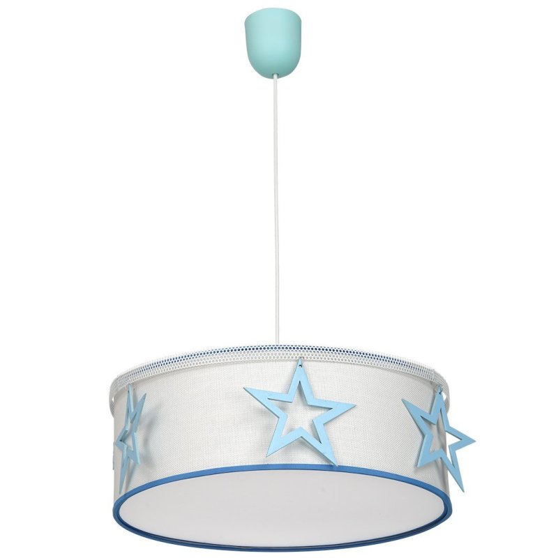 Lampa wisząca sufitowa żyrandol STAR, biały/niebieski, do dziecięcej sypialni