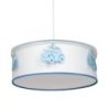 Lampa wisząca sufitowa dziecięca AUTOMOBILE, biało/niebieski abażur do sypialni