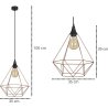 Oryginalna lampa wisząca Loft miedziana na podsufitce