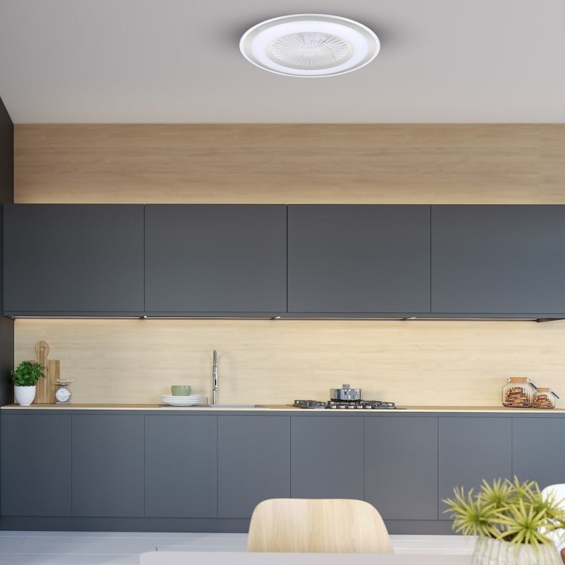 Lampa LED plafon sufitowy ZONDA SILVER, wbudowany wentylator, 48W