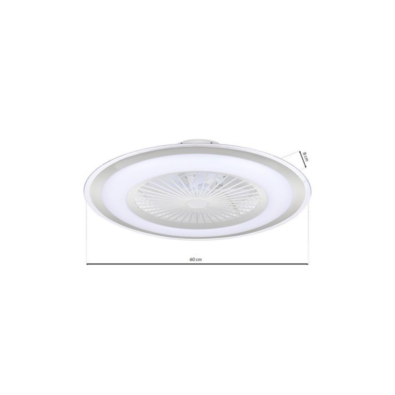 Lampa LED plafon sufitowy ZONDA SILVER, wbudowany wentylator, 48W