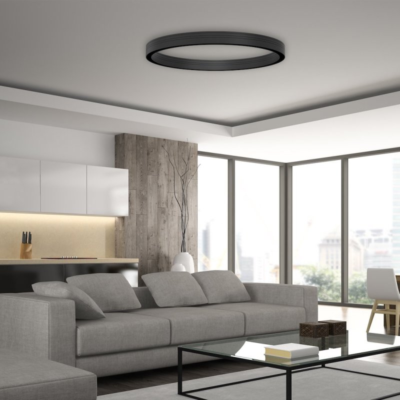 Szyna natynkowa ROUND MAGNETIC śr. 900mm LED, kolor czarny