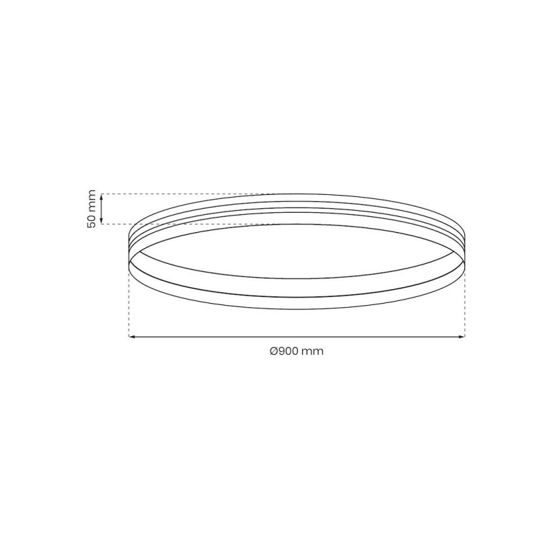 Szyna natynkowa ROUND MAGNETIC śr. 900mm LED, kolor czarny