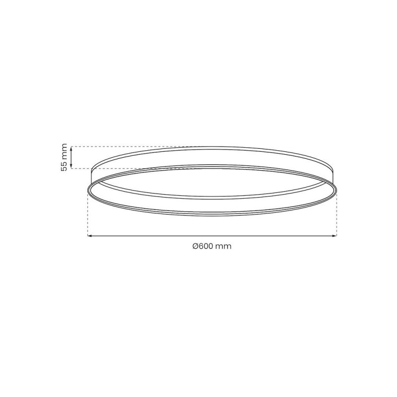 Szyna podtynkowa ROUND MAGNETIC śr. 600mm LED, kolor czarny