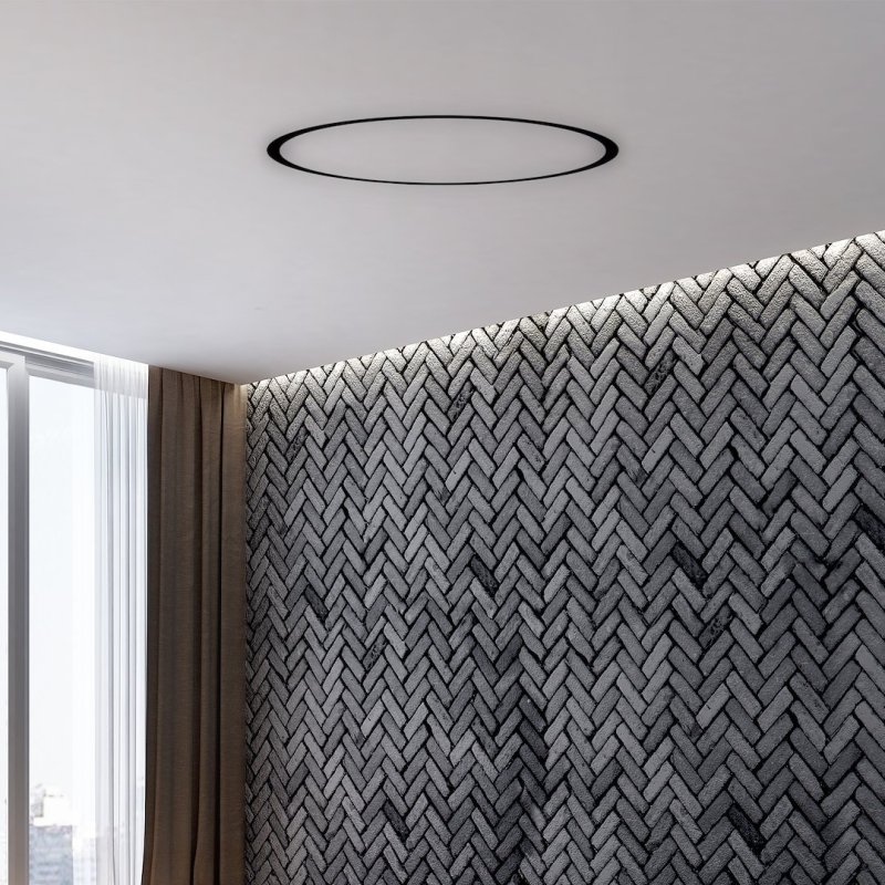Szyna podtynkowa ROUND MAGNETIC śr. 900mm LED, kolor czarny