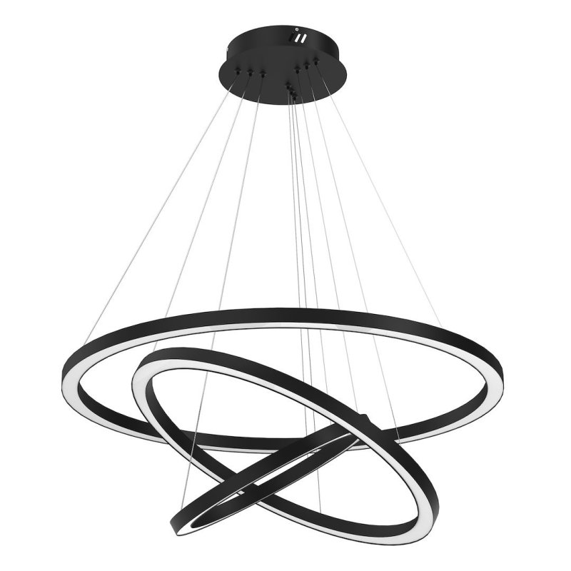 Lampa wisząca sufitowa żyrandol LED GALAXIA, w kolorze czarnym, do jadalni