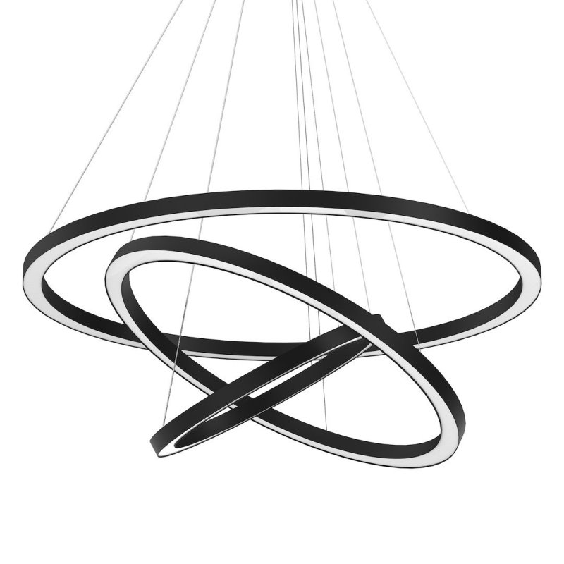 Lampa wisząca sufitowa żyrandol LED GALAXIA, w kolorze czarnym, do jadalni