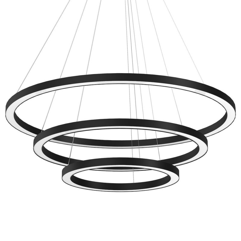 Lampa wisząca sufitowa żyrandol LED GALAXIA, w kolorze czarnym, do jadalni