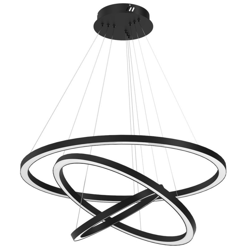Lampa wisząca sufitowa żyrandol LED GALAXIA, w kolorze czarnym, do jadalni