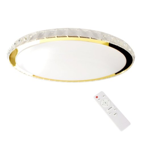 Plafon sufitowy lampa LED ściemnialna z pilotem LAYLA, złota, styl nowoczesny, moc 50W