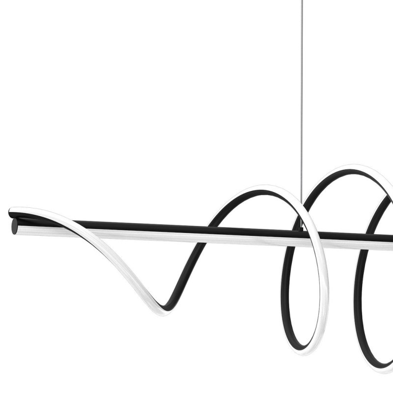 Lampa wisząca sufitowa żyrandol LED TWIST, czarny, do jadalni