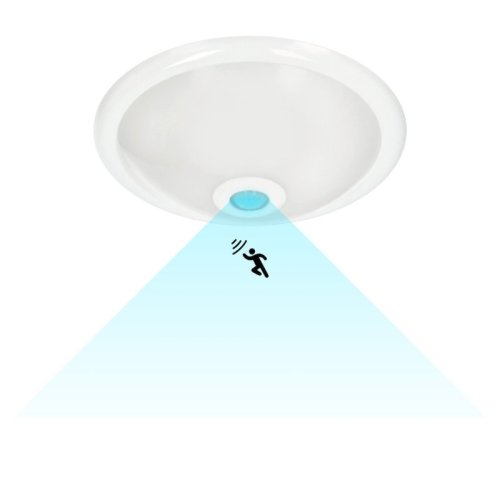 Plafon sufitowy z czujnikiem PIR MARIO, biały, styl nowoczesny, stopień ochrony IP20