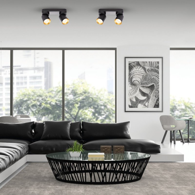 Lampa sufitowa plafon LED ANDY, w kolorze czarnym, nowoczesna, do salonu, kuchni