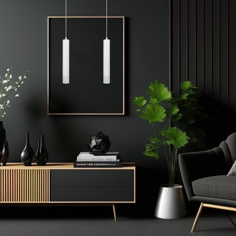 Lampa wisząca sufitowa żyrandol LED TUBI, biały, do jadalni i salonu
