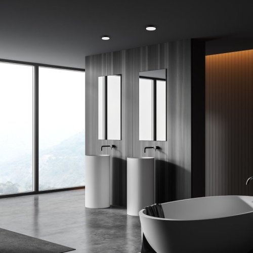 Plafon sufitowy LED VERA, w kolorze czarnym, do łazienki i kuchni, moc 24W