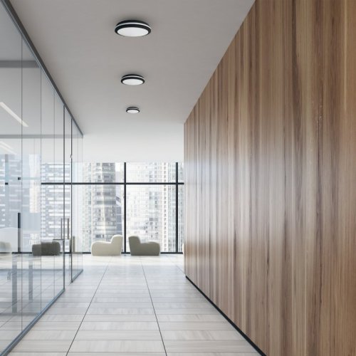 Plafon sufitowy LED MARLON, w kolorze czarnym, do łazienki i kuchni, moc 36W