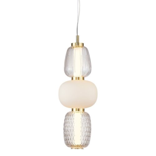 Lampa wisząca sufitowa żyrandol LED CARO, w kolorze złotym, glamour