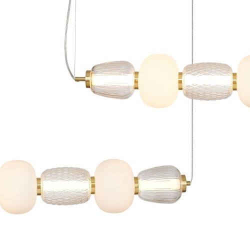 Lampa wisząca sufitowa żyrandol LED CARO, w kolorze złotym, glamour