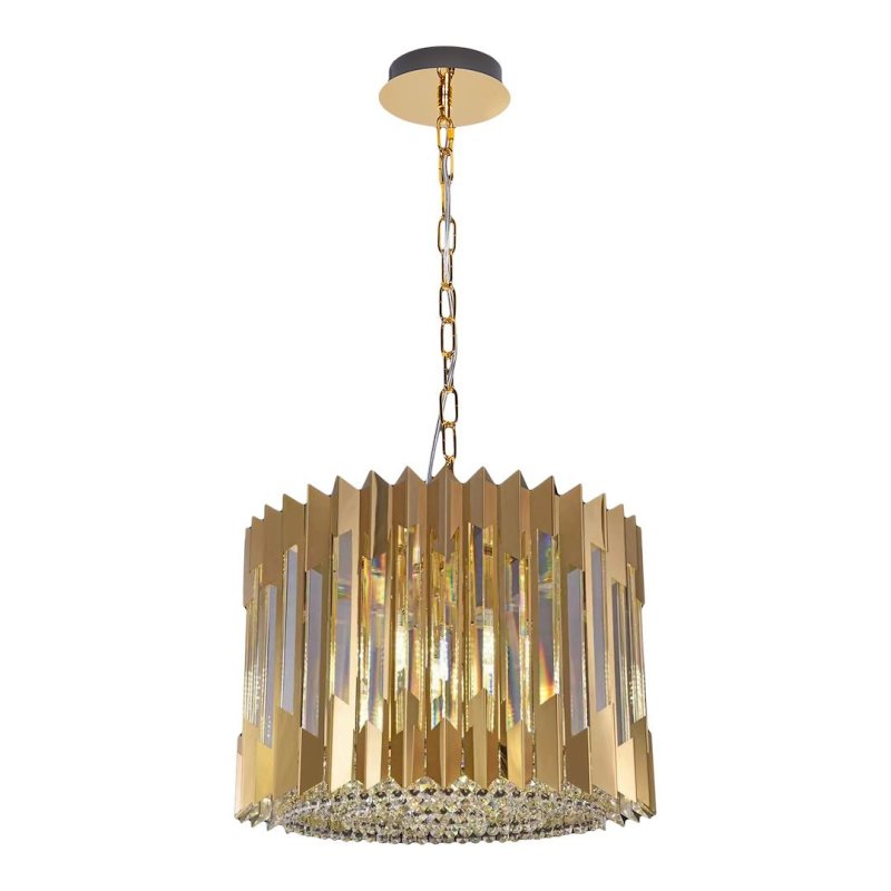Lampa wisząca sufitowa żyrandol RITZ, w kolorze złotym, glamour