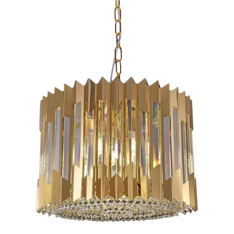 Lampa wisząca sufitowa żyrandol RITZ, w kolorze złotym, glamour