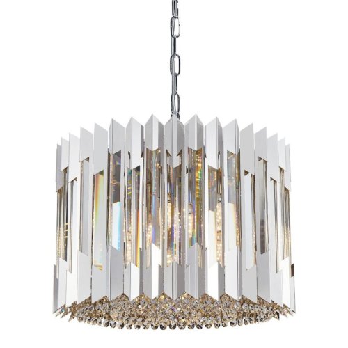 Lampa wisząca sufitowa żyrandol RITZ, kolor chrom, glamour, moc 40W