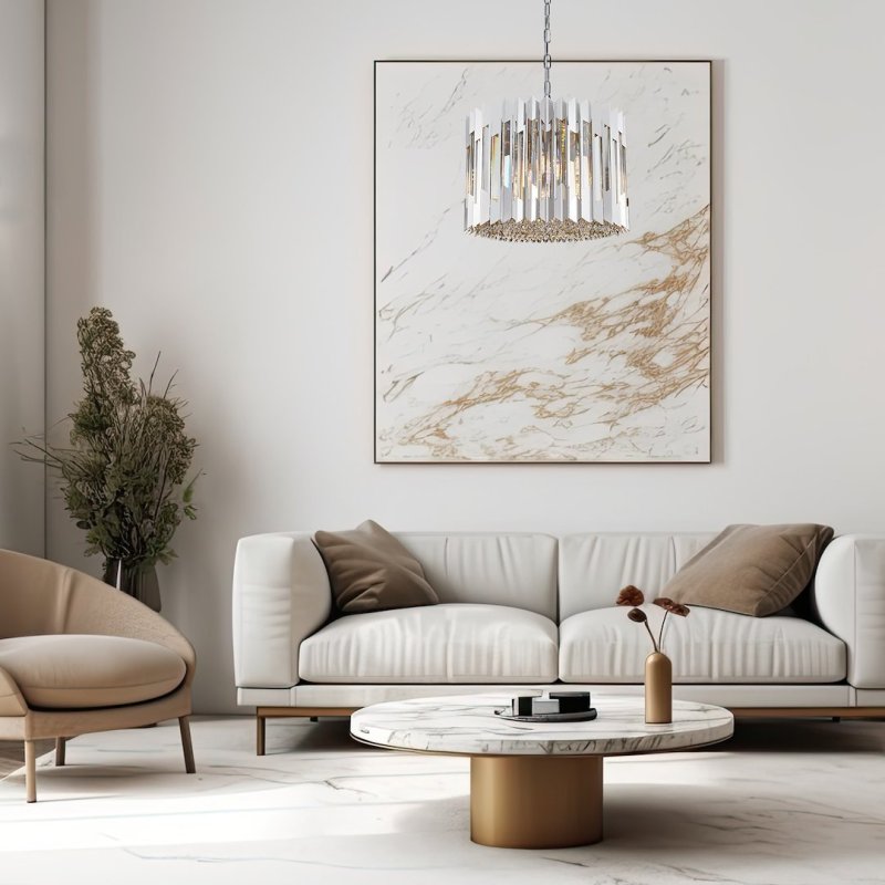 Lampa wisząca sufitowa żyrandol RITZ, kolor chrom, glamour, moc 40W