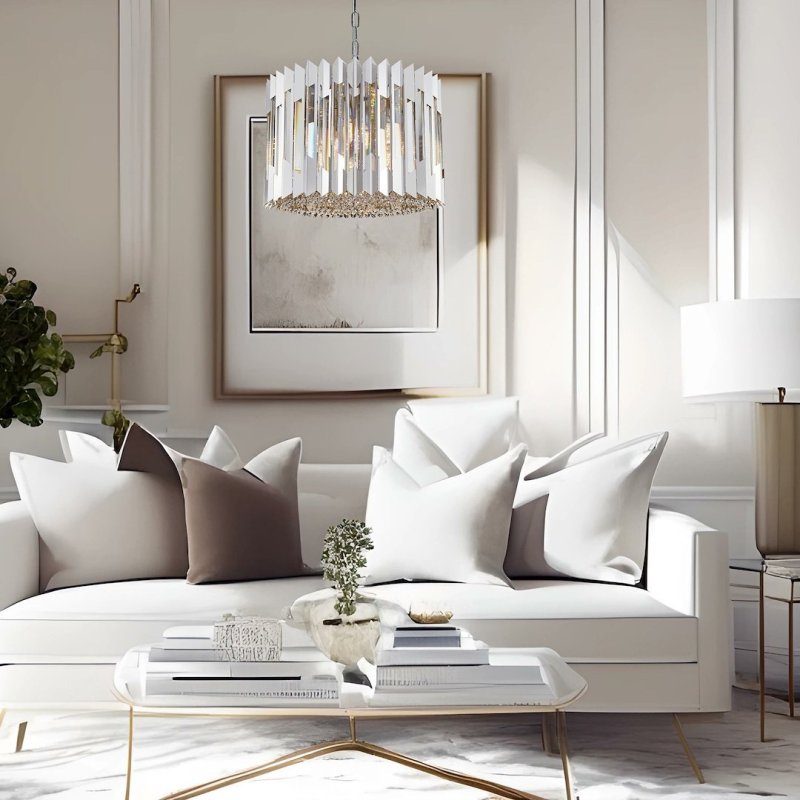 Lampa wisząca sufitowa żyrandol RITZ, kolor chrom, glamour, moc 40W