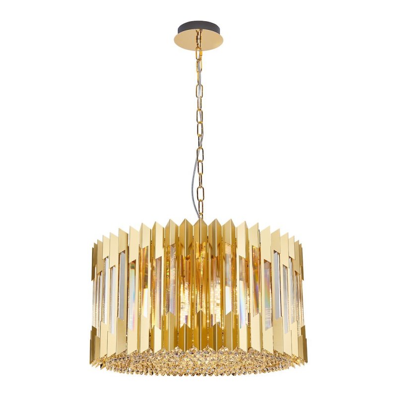 Lampa wisząca sufitowa żyrandol RITZ, w kolorze złotym, glamour