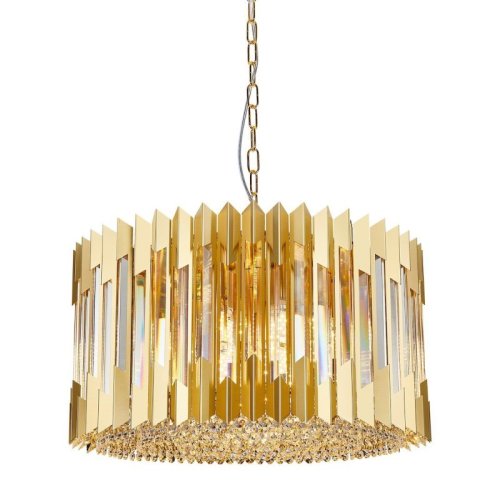 Lampa wisząca sufitowa żyrandol RITZ, w kolorze złotym, glamour