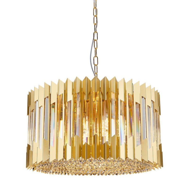 Lampa wisząca sufitowa żyrandol RITZ, w kolorze złotym, glamour