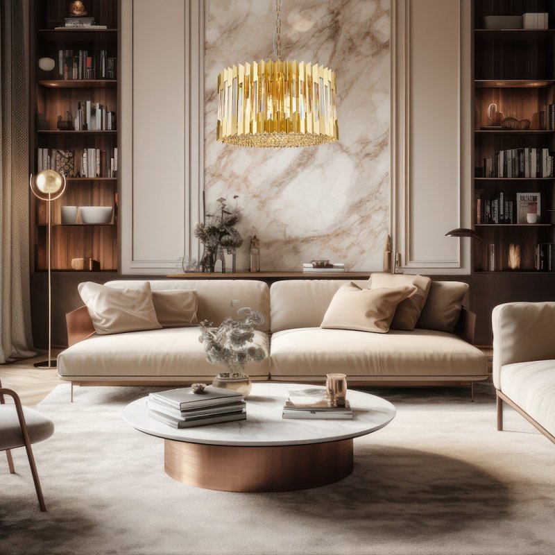 Lampa wisząca sufitowa żyrandol RITZ, w kolorze złotym, glamour