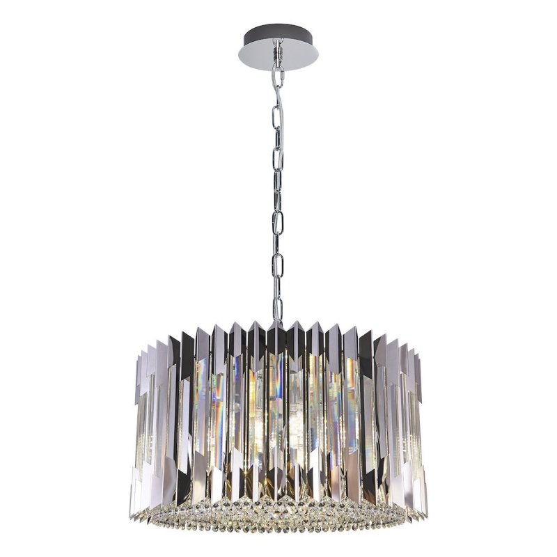 Lampa wisząca sufitowa żyrandol RITZ, srebrny chrom, glamour, moc 140W