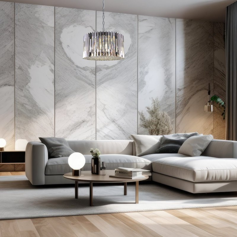 Lampa wisząca sufitowa żyrandol RITZ, srebrny chrom, glamour, moc 140W