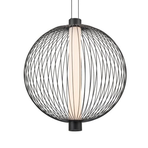 Lampa wisząca sufitowa żyrandol LED KYOTO, w kolorze czarnym, do jadalni