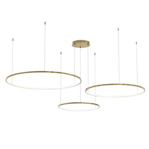 Lampa wisząca sufitowa żyrandol LED SATURNO, w kolorze złotym, glamour