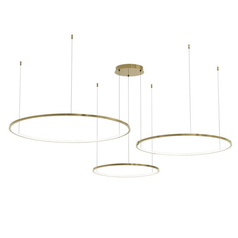 Lampa wisząca sufitowa żyrandol LED SATURNO, w kolorze złotym, glamour